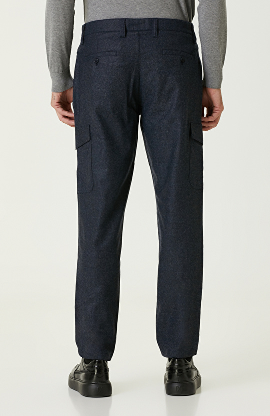 İndigo Yün Karışımlı Pantolon
