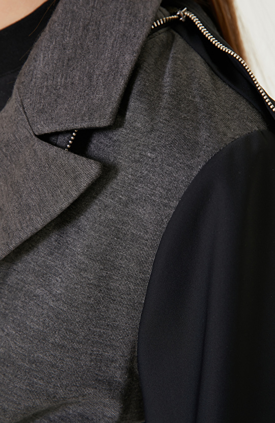 Siyah N-Tech Kemerli Ceket