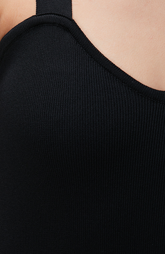 Siyah Midi Triko Elbise