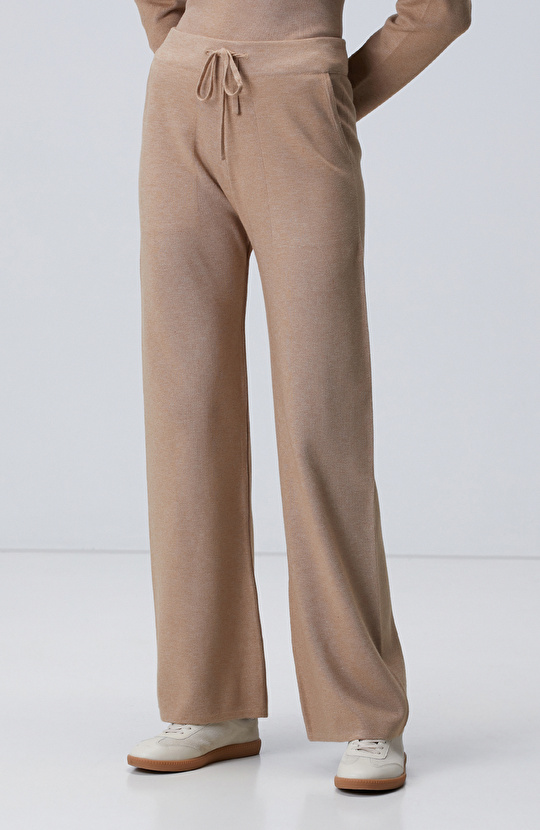 Bej Melanj Triko Eşofman Altı