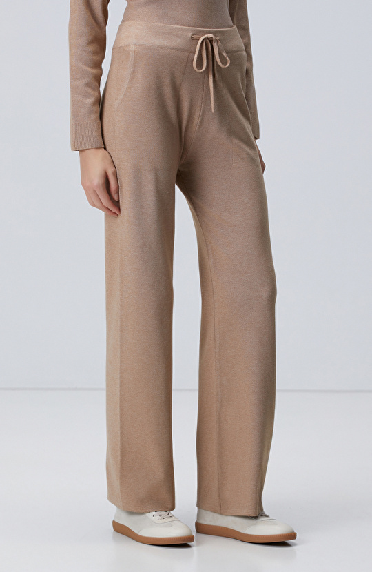 Bej Melanj Triko Eşofman Altı