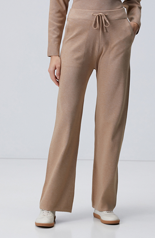 Bej Melanj Triko Eşofman Altı