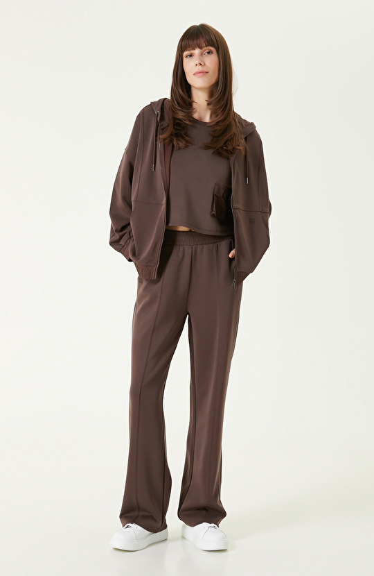 Kahverengi Modal Karışımlı Eşofman Altı