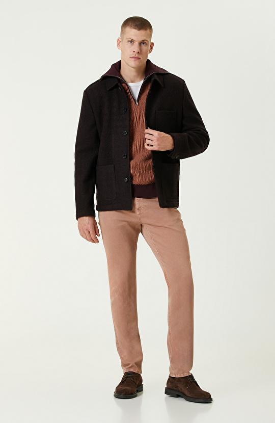 Somon Rengi Denim Pantolon Somon Rengi Denim Pantolon