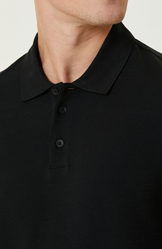 Siyah Polo Yaka SweaTshirt