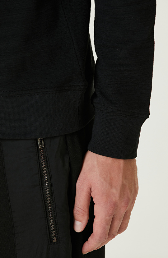 Siyah Polo Yaka SweaTshirt