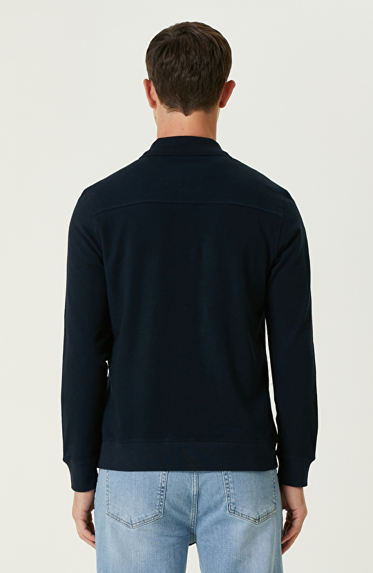 Lacivert Polo Yaka SweaTshirt