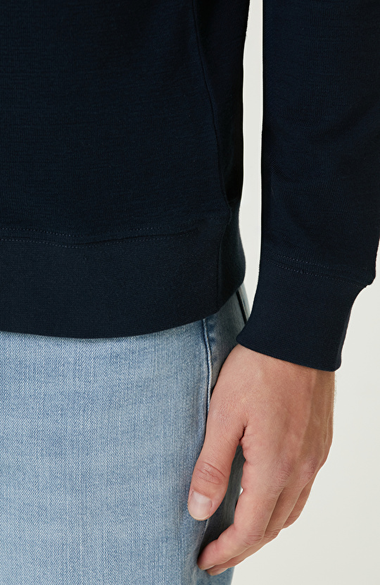 Lacivert Polo Yaka SweaTshirt