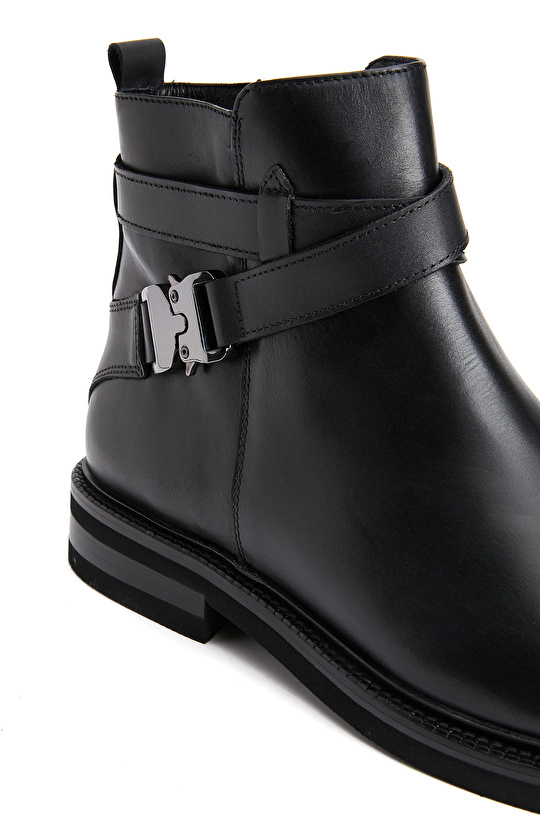 Siyah Erkek Deri Bot