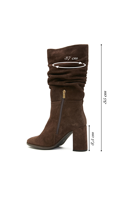 Kahverengi Kadın Süet Çizme