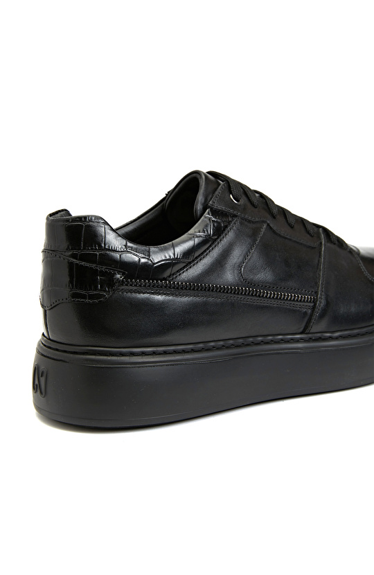 Siyah Erkek Deri Sneaker