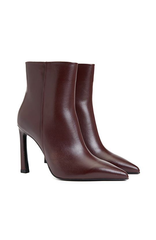 Bordo Kadın Deri Bot