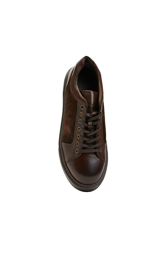 Kahverengi Erkek Deri Sneaker