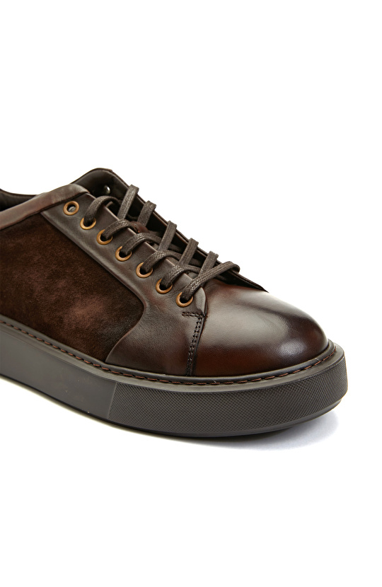 Kahverengi Erkek Deri Sneaker