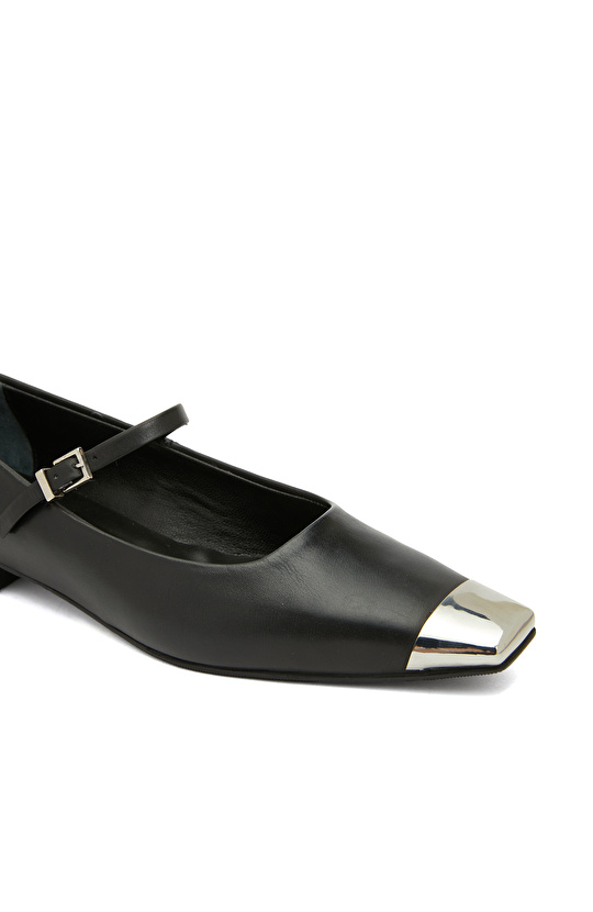 Siyah Kadın Deri Babet