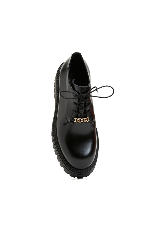 Siyah Kadın Deri Ayakkabı