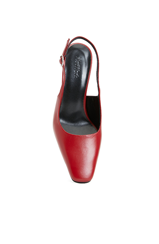 Kırmızı Kadın Deri Stiletto