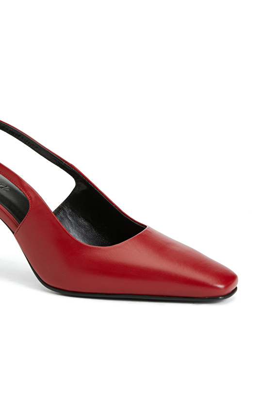 Kırmızı Kadın Deri Stiletto