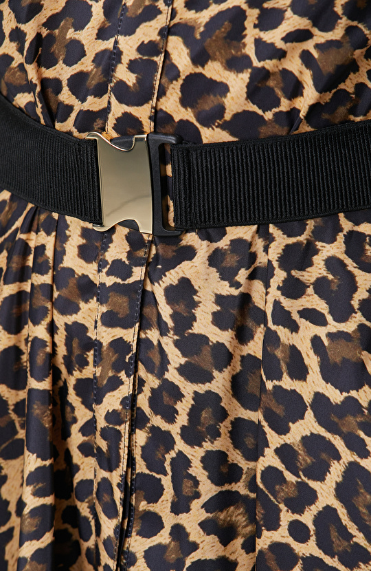 Kahverengi Camel Midi Elbise