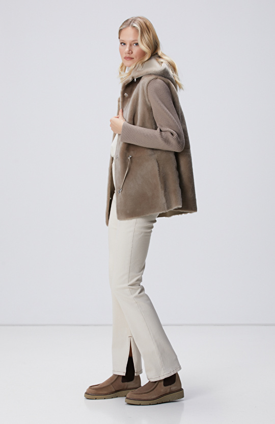 Vizon Kolları Trikolu Deri Kaban