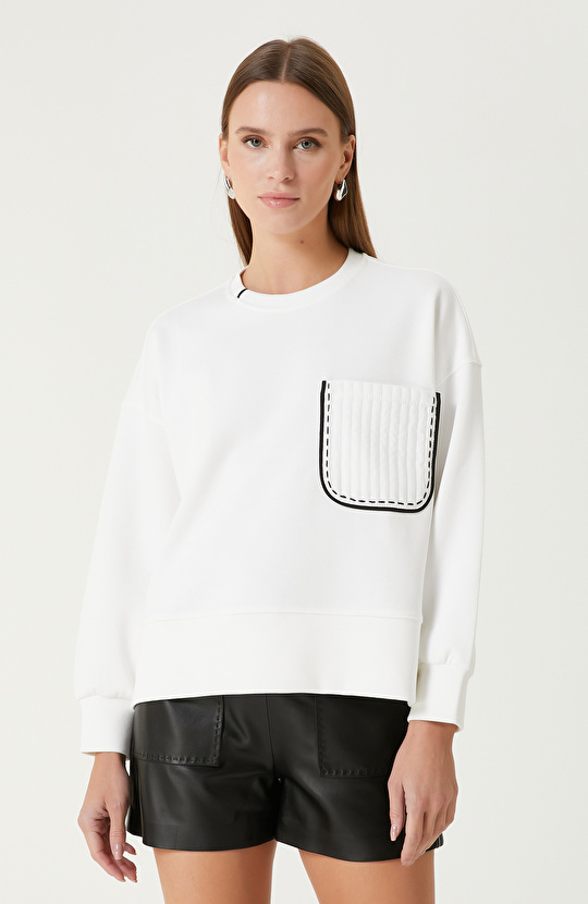 Kırık Beyaz Sweatshirt