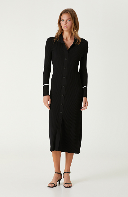 Black White Knit Dress