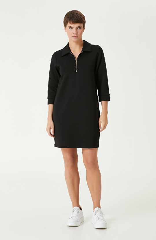 Siyah Mini Örme Elbise