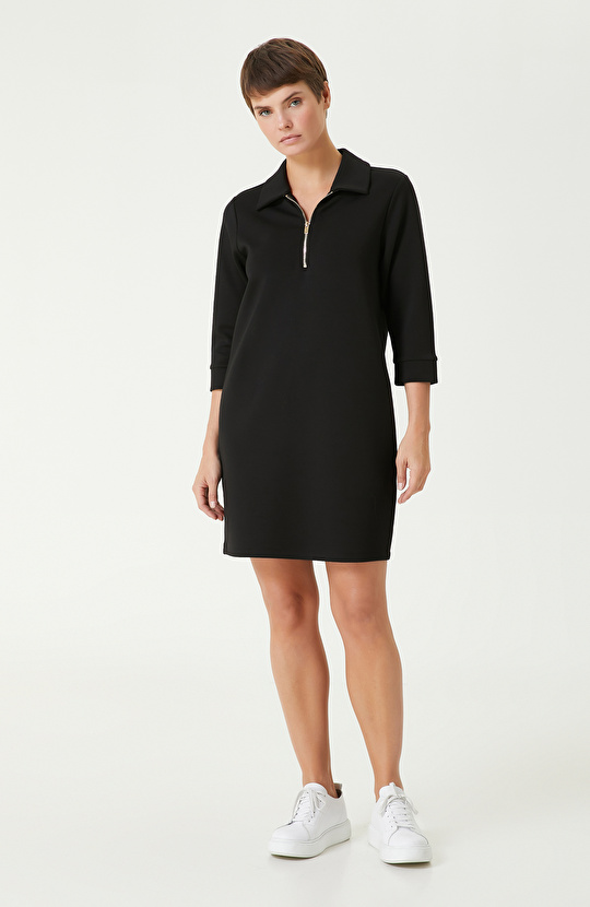 Siyah Mini Örme Elbise