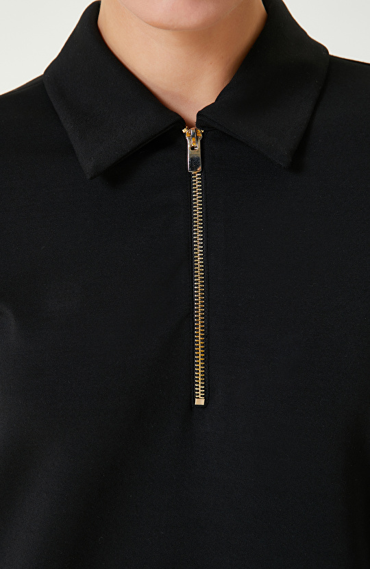 Siyah Mini Örme Elbise