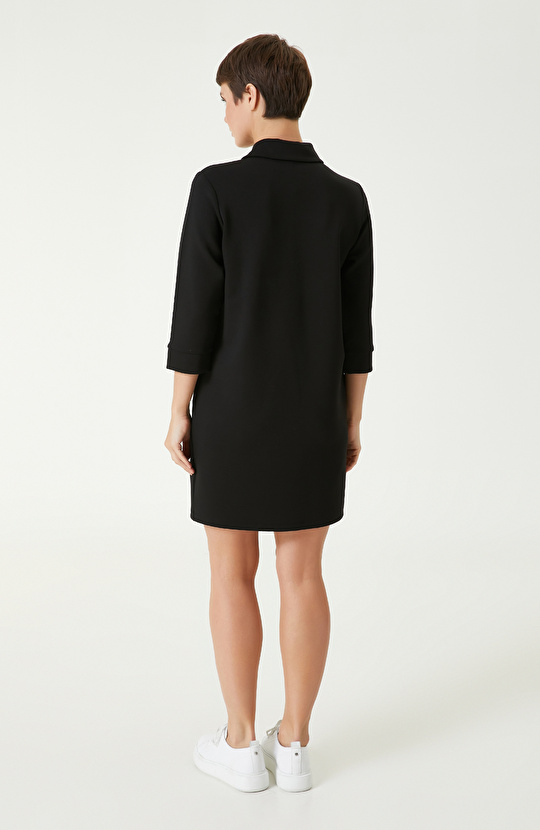 Siyah Mini Örme Elbise