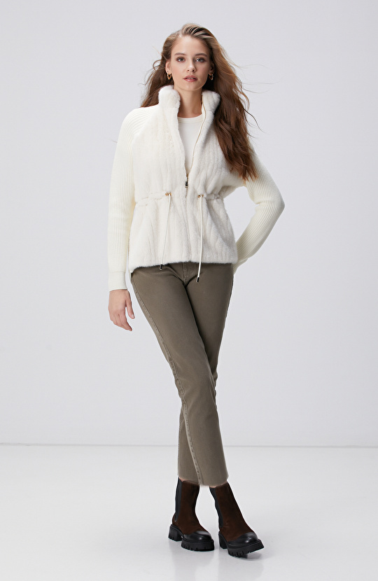 Suni Kürklü Triko Mont