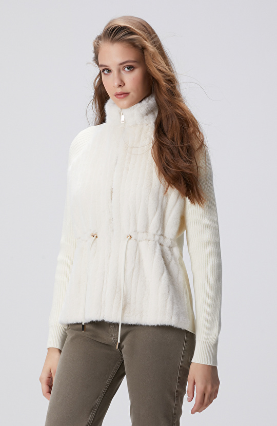 Suni Kürklü Triko Mont