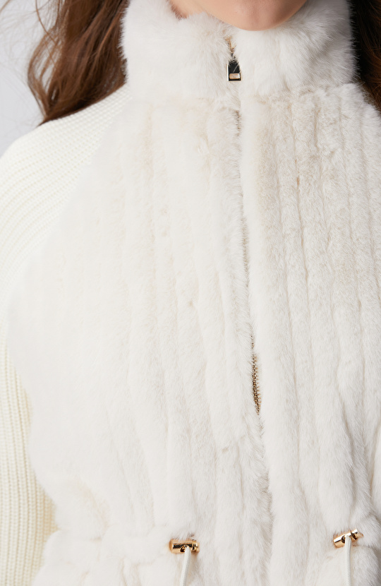 Suni Kürklü Triko Mont