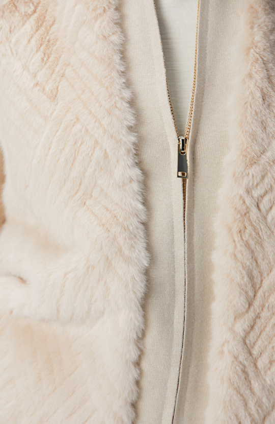 Suni Kürklü Triko Mont
