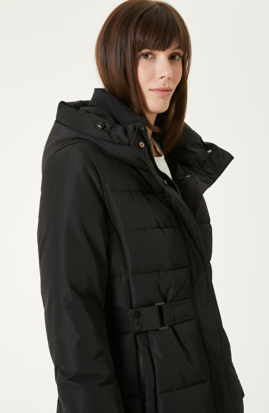 Siyah N-Tech Puffer Kaban
