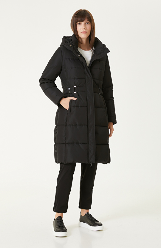 Siyah N-Tech Puffer Kaban