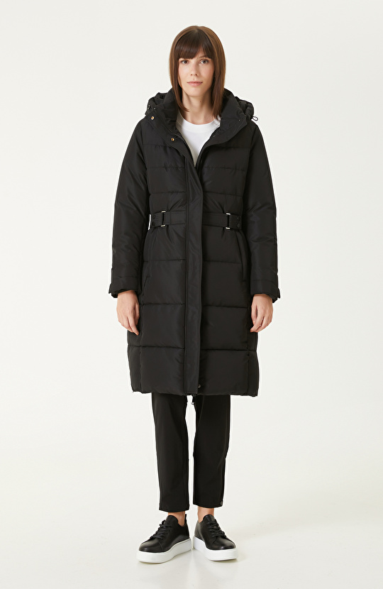 Siyah N-Tech Puffer Kaban