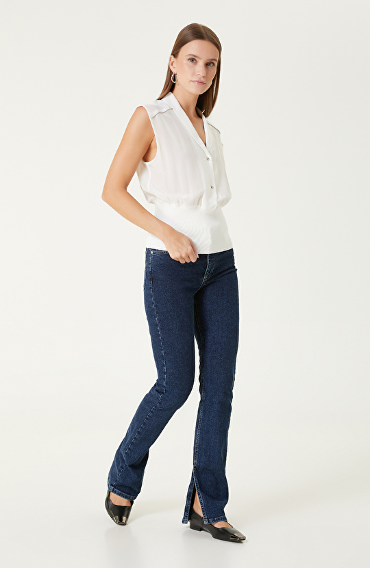 Kırık Beyaz Limited İpek Bluz