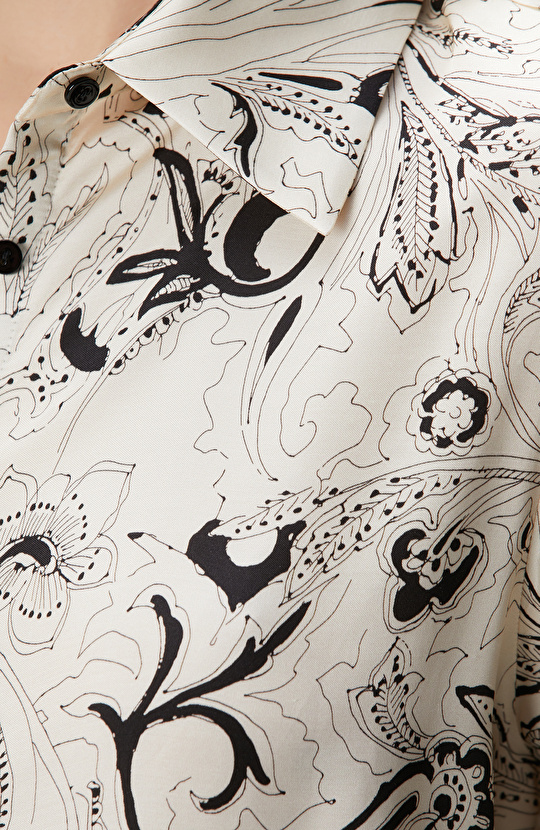 Siyah Bej Desenli Gömlek