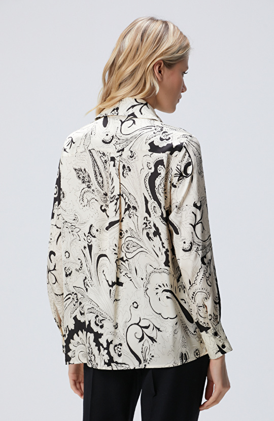 Siyah Bej Desenli Gömlek