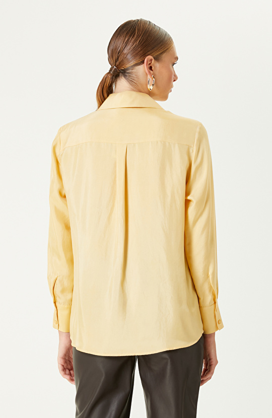Sarı Limited İpek Twill Gömlek