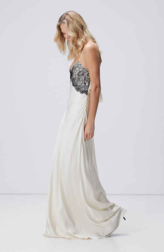 Kırık Beyaz Abiye Elbise