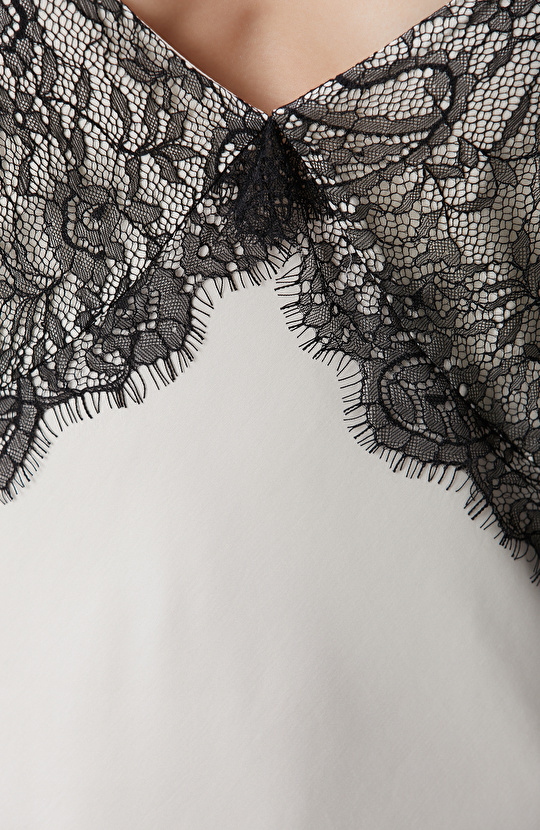 Kırık Beyaz Abiye Elbise