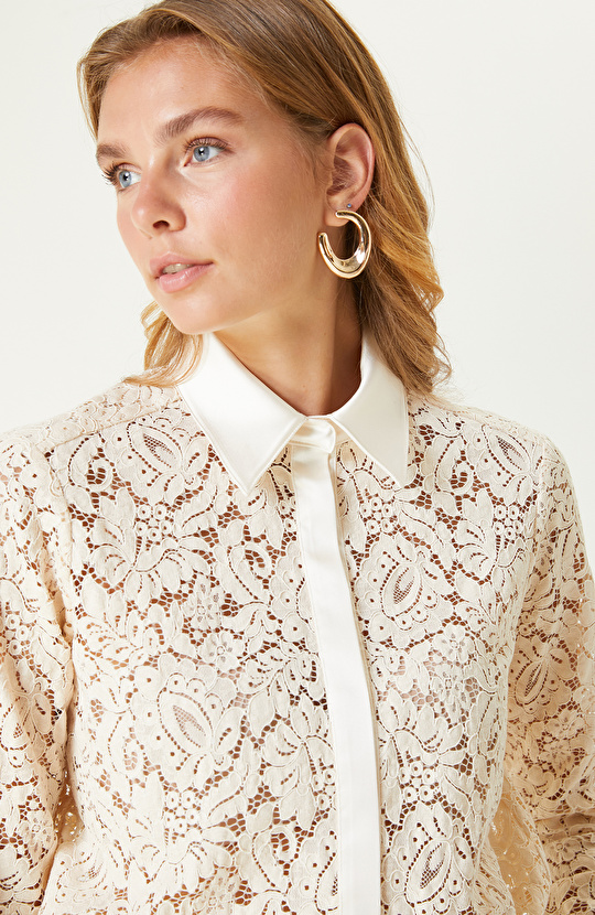 Pudra Rengi Limited Dantel Gömlek 