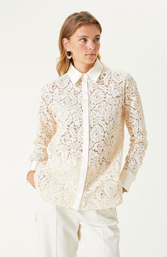 Pudra Rengi Limited Dantel Gömlek 