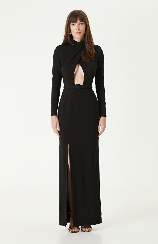 Siyah Maxi Abiye Elbise