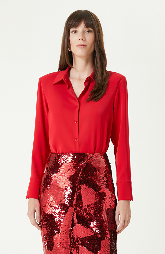 Kırmızı Vatkalı Gömlek