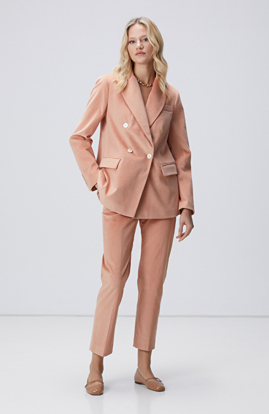 Pembe Limited Fitilli Kadife Ceket