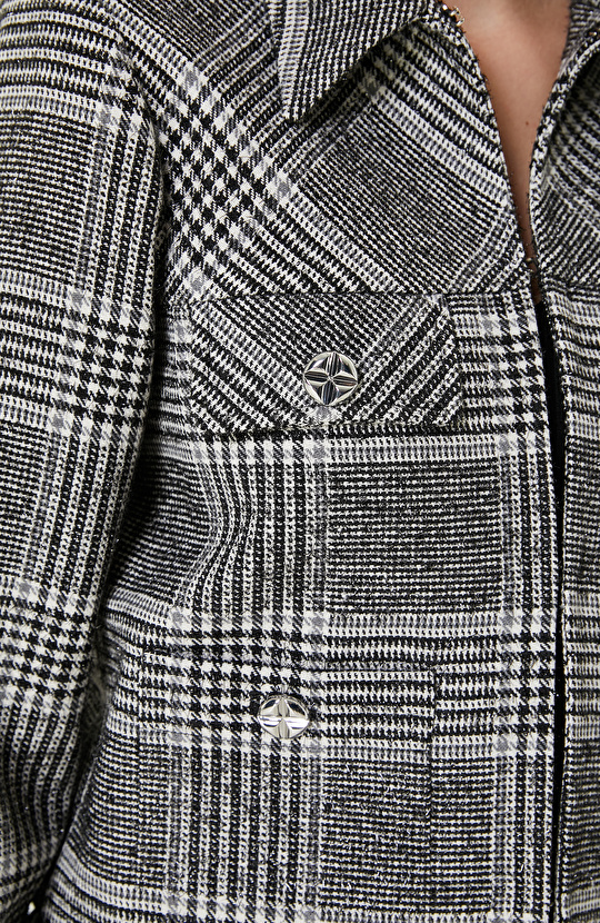 Siyah Beyaz Ekose Ceket