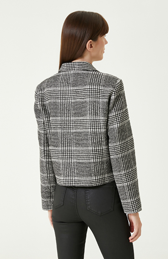 Siyah Beyaz Ekose Ceket